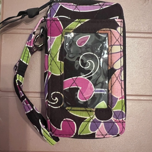 Vera Bradley Purple Punch Mini Wallet Wristlet Strap Credit Card ID Card Holder - Picture 6 of 9